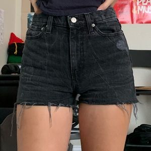 Urban Outfitters Distressed Black Denim Cutoffs